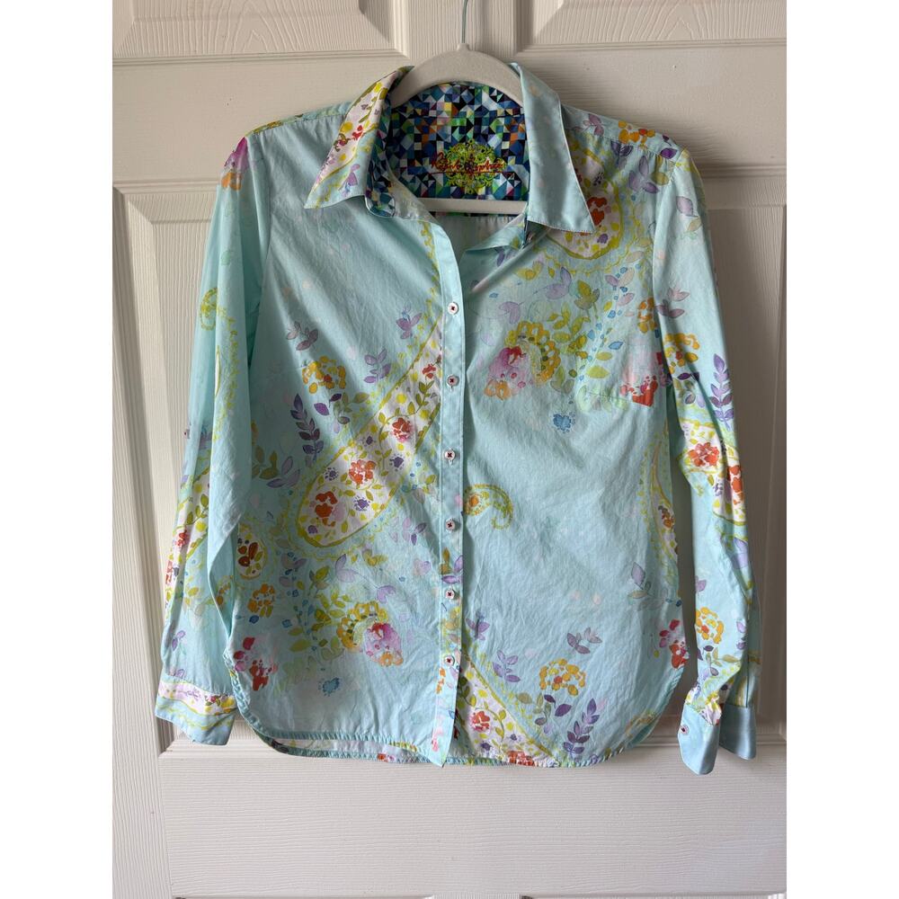 Robert Graham Floral Paisley Button Down Shirt Women’s S / M Artsy Whimsical